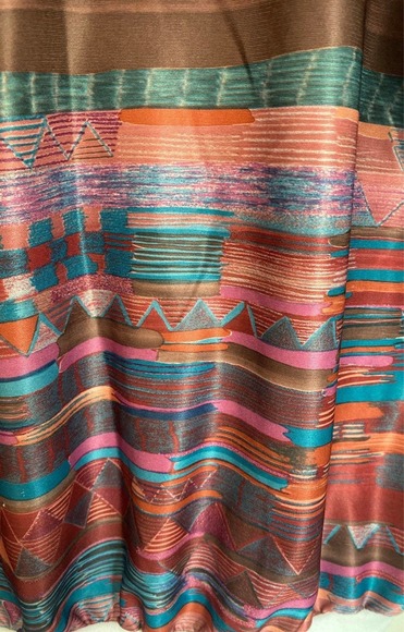 Tiger Vintage Polyester V-Neck Western Women's Top Made In USA - Picture 6 of 6